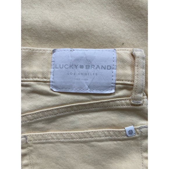 Lucky Brand Mid Rise Crop Straight Leg Ankle Jeans Pale Yellow Denim Size 2/ 26 - Picture 5 of 5